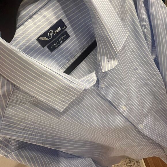 Poeta men’s blue and white striped button-down size XXL - Picture 7 of 7